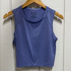 Fleo Blue Crop Tank Top Sleeveless